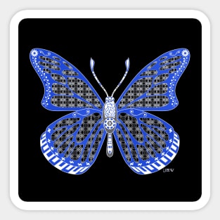 black butterfly mariposa ecopop art Sticker